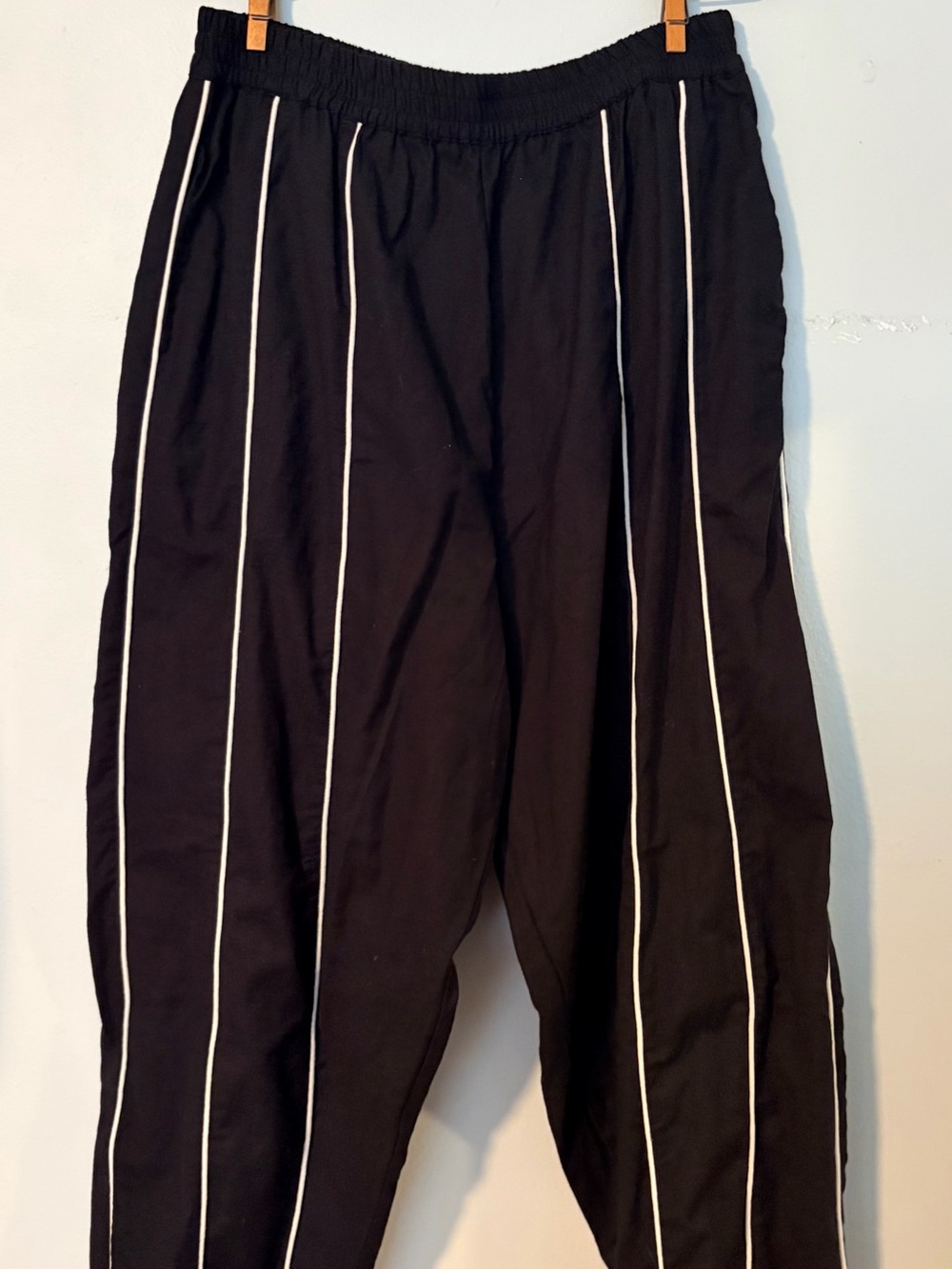 Rujuta Sheth Etta Pinstripe Elastic-Waist Pants  XL - Picture 3 of 5